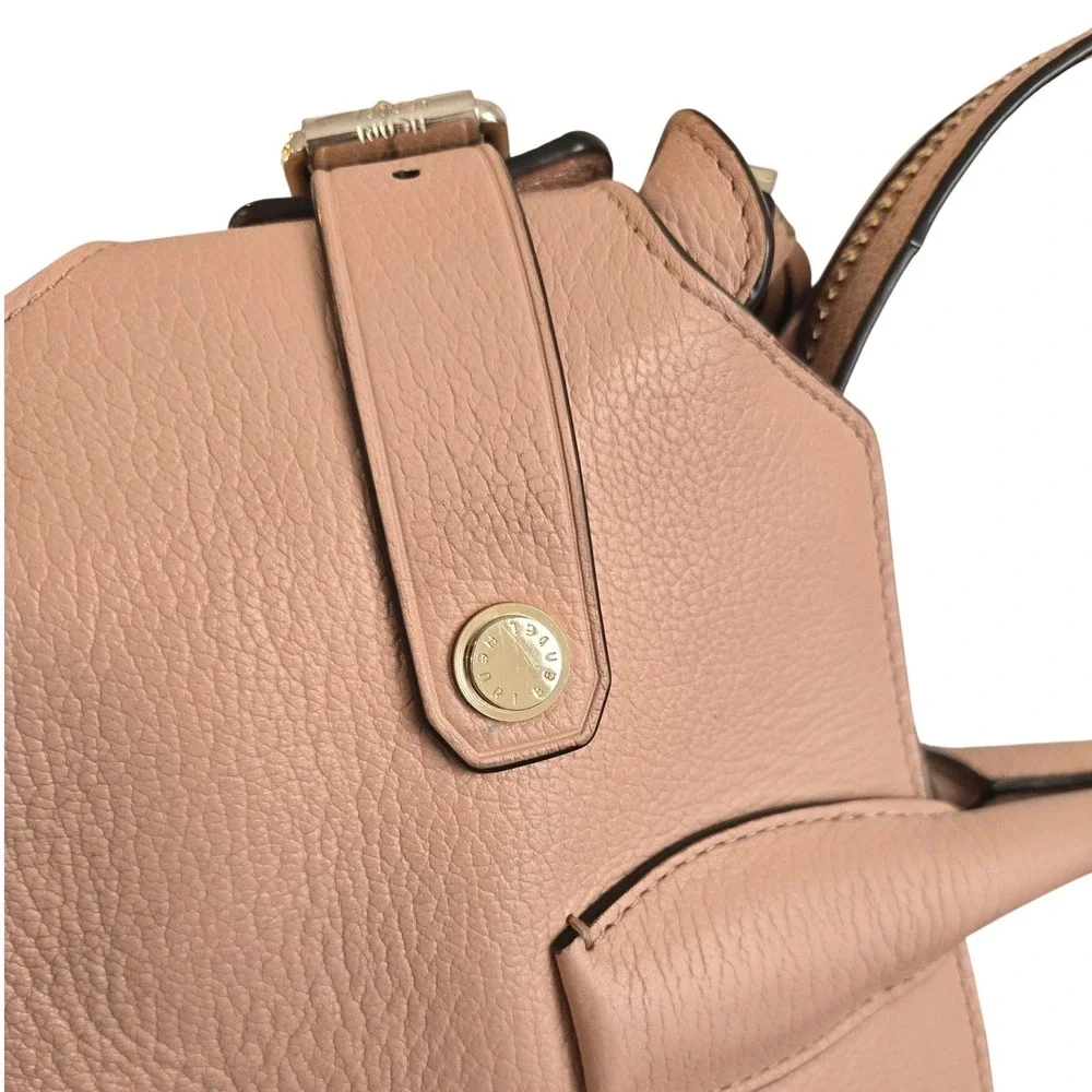 Henri‎ Bendel Pink Carlyle Satchel Bag Purse Crossbody Gold Hardware Luxury Chic